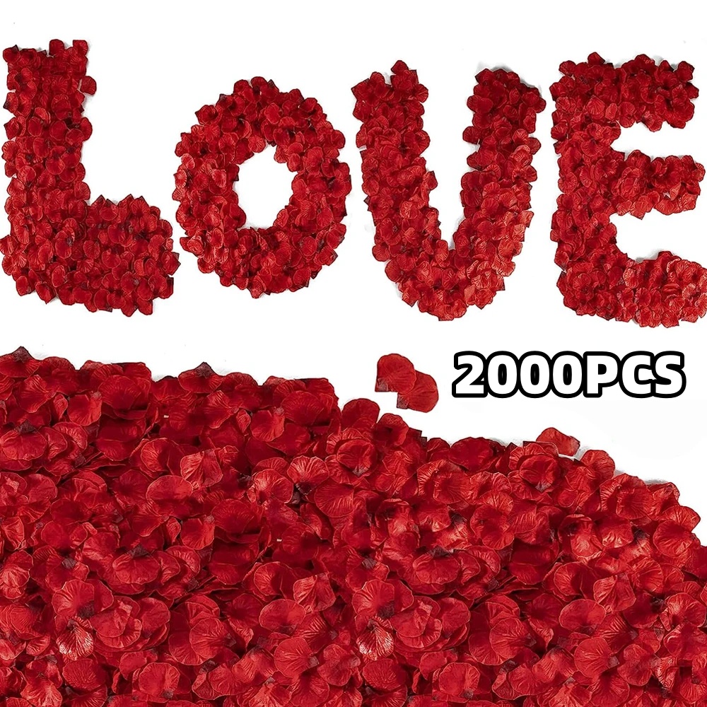 2000 Chiếc Cánh Hoa Hồng Nhân Tạo Hoa Lụa Valentine Lãng Mạn Bầu Không Khí Sáng Tạo Cầu Hôn Lễ Tình Nhân Ngày Đi Bộ Thảm Trang Trí Đảng Ném
