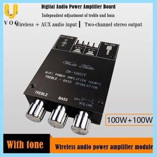 Bảng mạch khuếch đại âm thanh bluetooth hifi 2.0 kênh 100wx2 zk-1002t