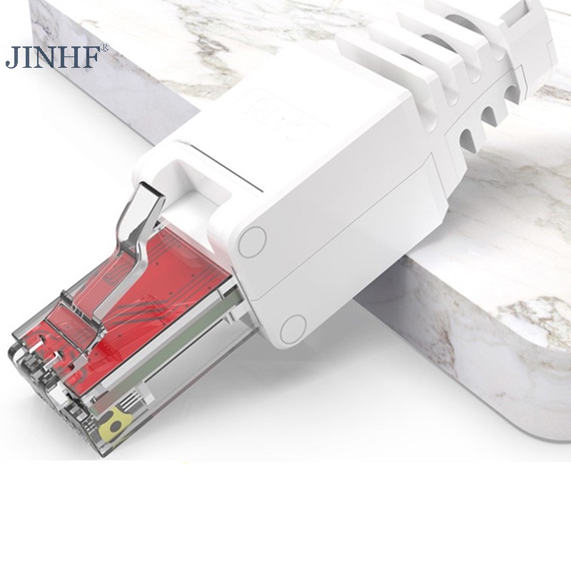 Jinf Đầu Nối Mạng Lan rj45 Màu Trắng Không Cần Khoan Lỗ