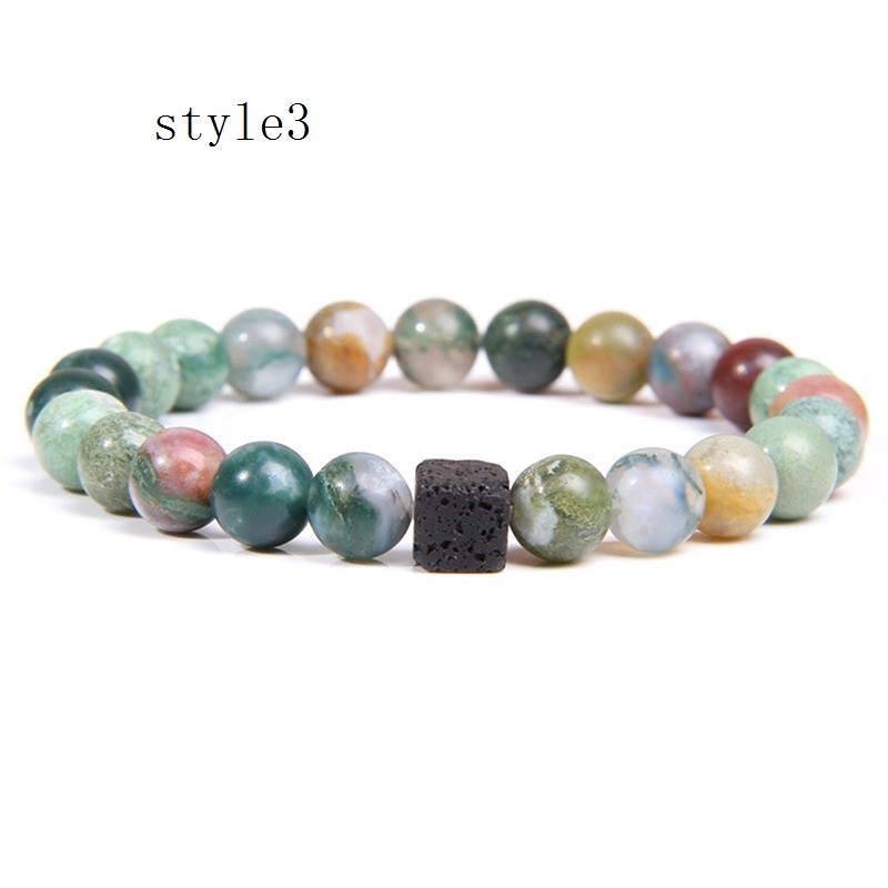 Vòng Tay Chuỗi Hạt Đá Núi Lửa Đơn Giản Cho Cặp Đôi