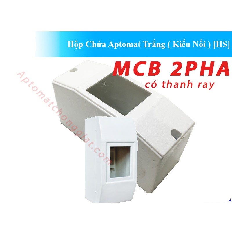 Hộp nổi Cầu dao chống giật - Aptomat 2P ( 2 TÉP)  (có thanh ray gài)  hàng tốt