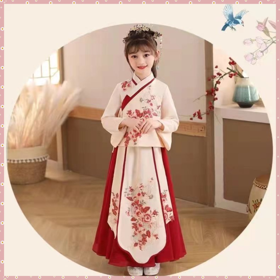 Đầm Hán Phục Phong Cách Trung Hoa Thời Trang Thu Đông Cho Bé Gái