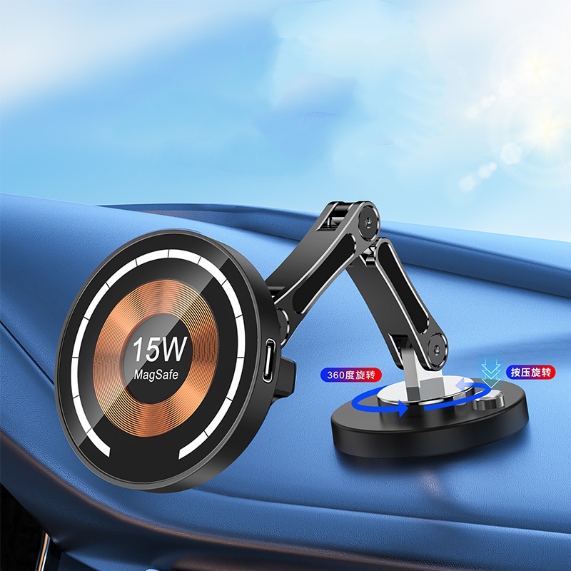 Giá Đỡ Điện Thoại Hít Nam Châm Xoay 360 Độ Bằng Kim Loại Cho Xe Hơi