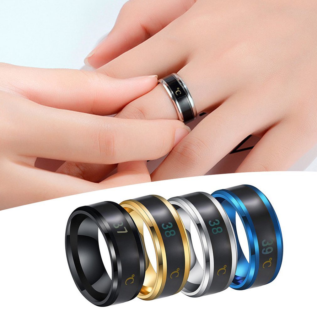 ♛EASY♛Temperature Ring Titanium Steel Intelligent Temperature Sensitive Rings
