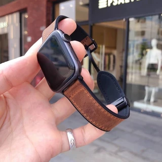 Crazy horse Dây Đeo Đồng Hồ Bằng silicone Cho apple watch series 9 8 7 6 se 5 4 3 2 iwatch ultra 2 49mm 41mm 45 44 42 38mm 40mm