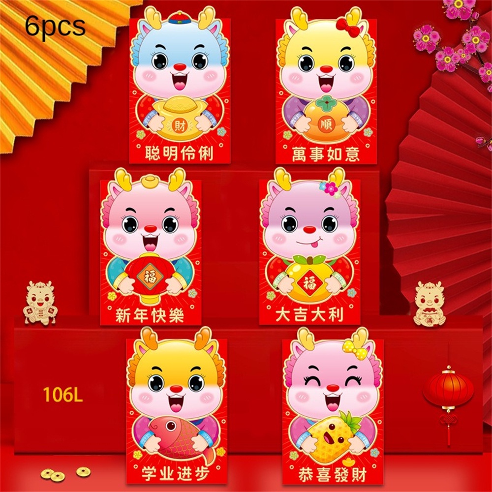 Bao Lì Xì Đỏ 6 Ngăn Phong Cách Trung Hoa Sang Trọng
