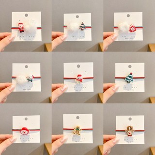 Dễ thương dây cột tóc co giãn cao phong cách giáng sinh đáng yêu dành cho bé gái