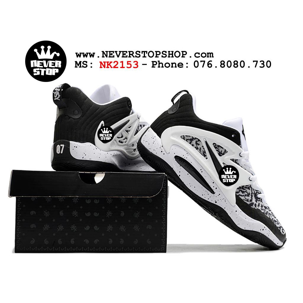Giày bóng rổ KD 15 SPECKLED đen trắng bản đẹp hàng chất lượng cao sắc nét chuyên outdoor  | NeverStopShop.com