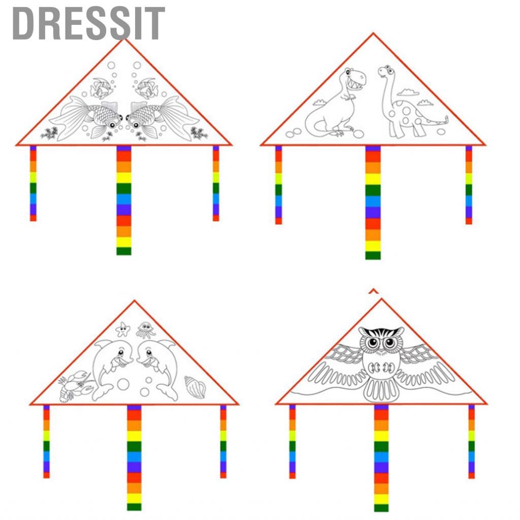 Dressit Blank Triangle Kite  Fast Drying Pigment Hand Painted Safe and Reliable DIY Coloring Waterproof for Family Gathering