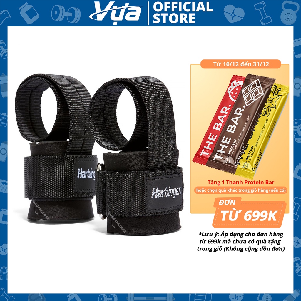 Dây đeo tay tập gym Harbinger - Big Grip Pro Lifting Straps (1 cặp) - Hỗ trợ nâng tạ chuyên nghiệp, Chính Hãng