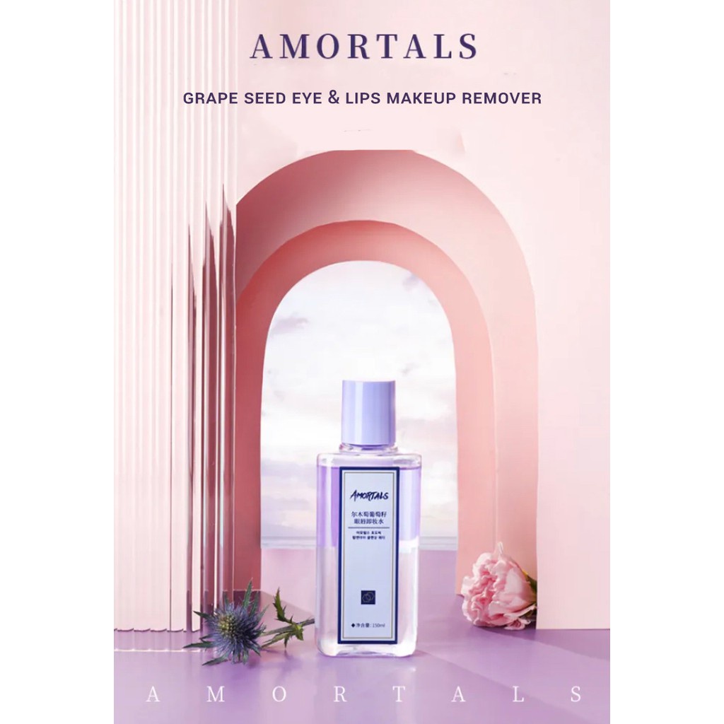 Tẩy trang Amortals tách nước dầu làm sạch sâu mắt và môi Hạt nho tẩy trang mắt và môi ba trong một