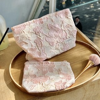 Túi đựng đồ trang điểm / son môi cỡ lớn họa tiết hoa xinh xắn