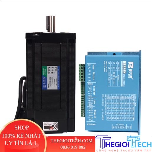 Bộ Động Cơ Bước Servo 86 - Động Cơ Bước Đóng Vòng Kín Không Phanh Có Phanh 8.5/12Nm - Driver Điều Khiển Động Cơ HBS86H - 86-12N-Phanh