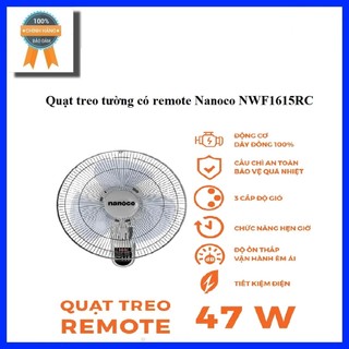 Quạt treo tường có remote nanoco nwf1615rc