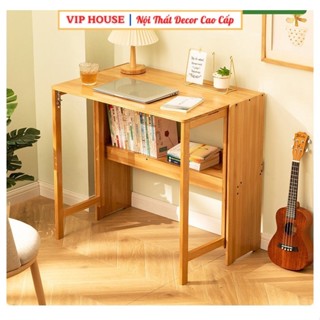 Bàn Học Gấp Gọn Thông Minh Hiện Đại, Bàn Làm Việc Lắp Ghép Bằng Gỗ Tre Xếp Gọn Dễ Dàng Tiết Kiệm Không Gian Nhiều Size