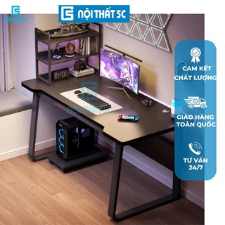Bàn Làm Việc, Bàn Học Nội Thất 5C BH-086 chân uốn cong hiện đại mặt gỗ MDF, mặt cắt CNC chống gù mới nhất 2023