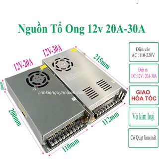 Nguồn tổng tổ ong 12v 20a-30a cho đèn led, camera