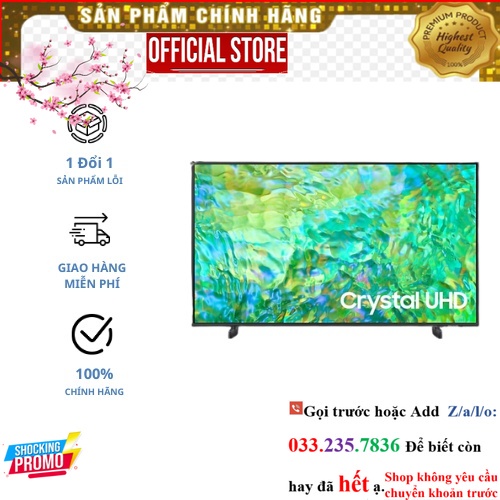 Tivi Samsung 43 inch Crystal UHD 4K CU8000 P&amp;G