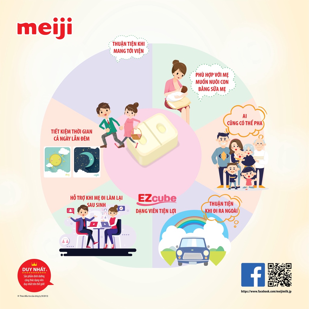 Sữa Meiji EZcube Infant Formula cho bé từ 0-12 tháng 432g