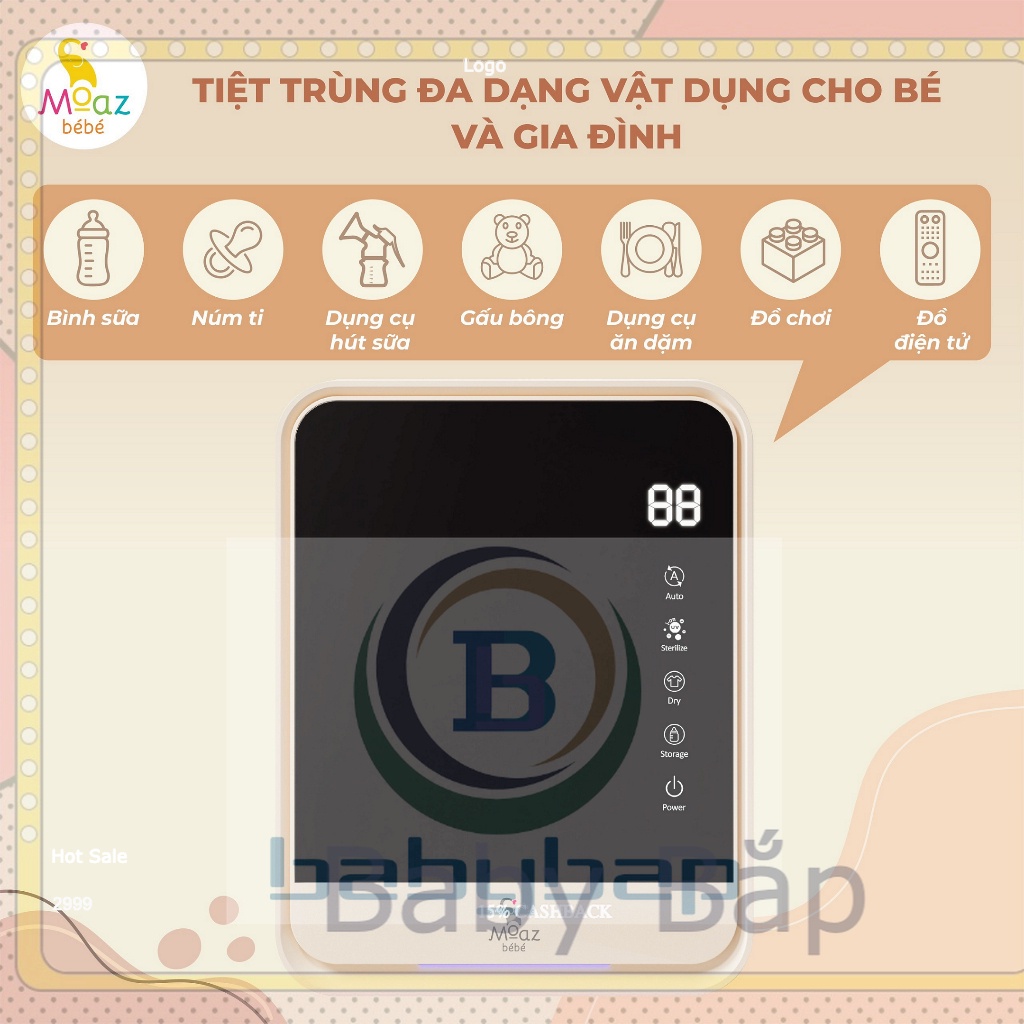MÁY TIỆT TRÙNG SẤY KHÔ BÌNH SỮA UVC - ION MOAZ BÉBÉ MB082