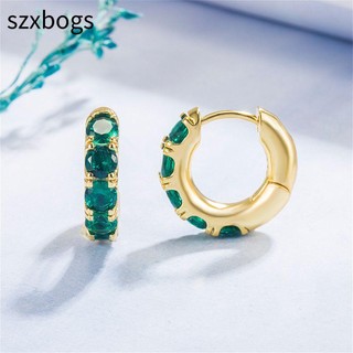 Szxbogs tai dạng vòng màu xanh ngọc lục bảo thanh lịch cho nữ