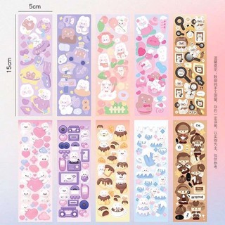 Combo 20 / 50 Miếng Sticker lấp lánh trang trí dán nhãn cute nhiều mẫu decor sách vở, hộp bút, đồ dùng học tập 15x5
