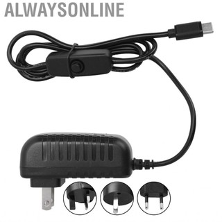 Alwaysonline Công tắc bật/tắt nguồn DC AC 5V 3A Type-C cho Raspberry Pi 4B