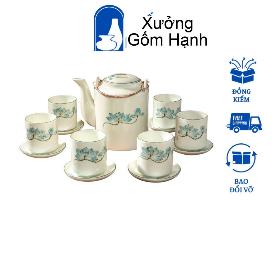 Ấm tích gốm sứ Bát Tràng, ấm tích ủ chè xanh, ấm tích sứ, ấm tích men rạn, ấm tích hãm trà xanh, ấm 