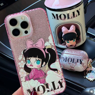 Flash Pink Cartoon Girl Internet Celebrity Apple Phone Case 7/8plus/x/xs/11/12/13/14/15/pro/max/promax/plus Anti Drop Protective Cover