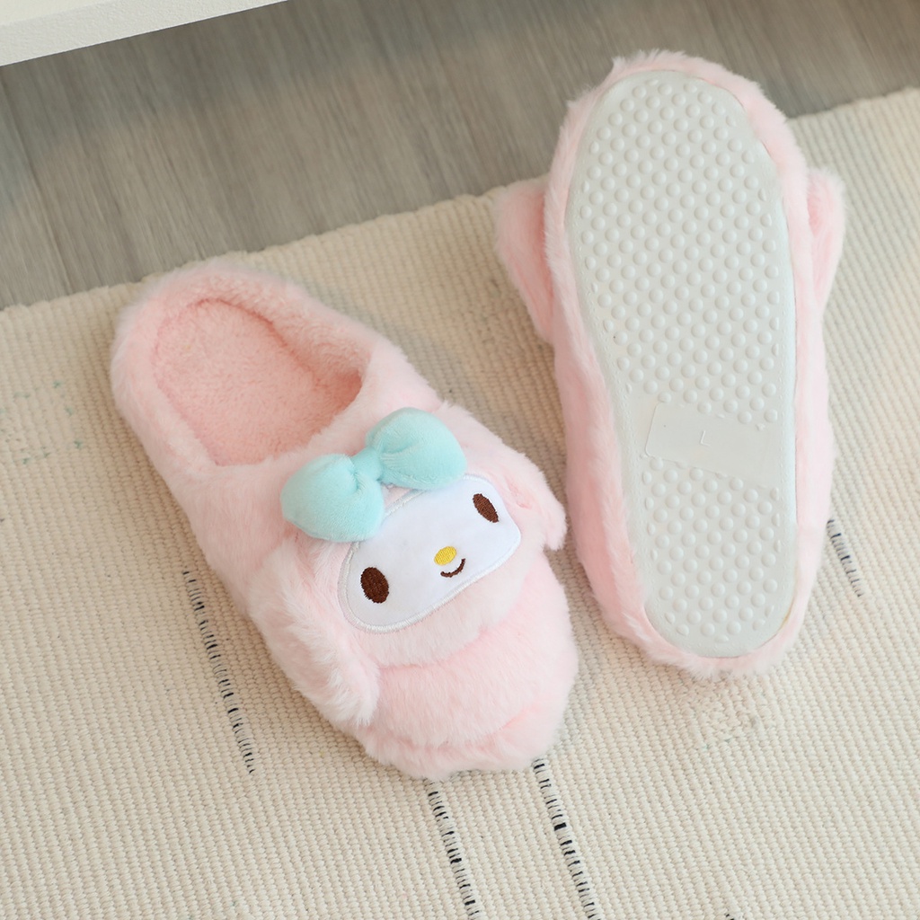 Sanrio Dép Bông Đi Trong Nhà Chống Trượt Hình kuromi melody cinnamoroll pachacco Đáng Yêu Cho Bé Gái