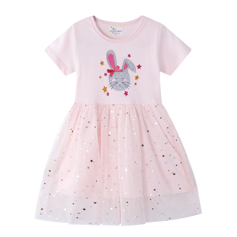 Đầm Công Chúa Mùa Hè Dáng Dài Bằng Cotton Thêu Họa Tiết Cho Bé Gái 1-7 Tuổi