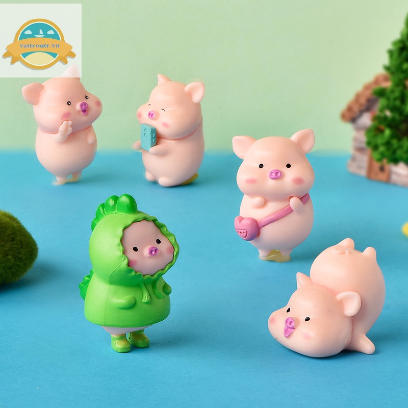 Mô Hình Chú Heo mini Dễ Thương Dùng Trang Trí Tiểu Cảnh vn
