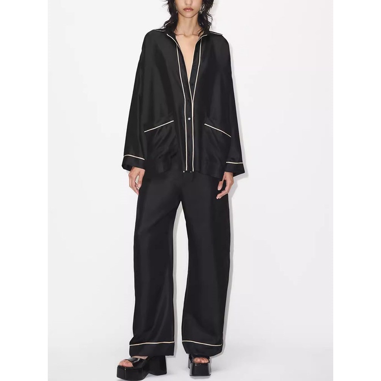 Zara Set Đồ Ngủ Gồm Áo Sơ Mi Và Quần Dài Lưng Thun Thời Trang Thu Đông8310794 8310794