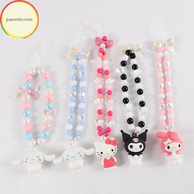 Jiarenitombn kawaii Dây Đeo Điện Thoại Chuỗi Hạt Hình kuromi cinnamoroll Hoạt Hình Cho Nữ vn