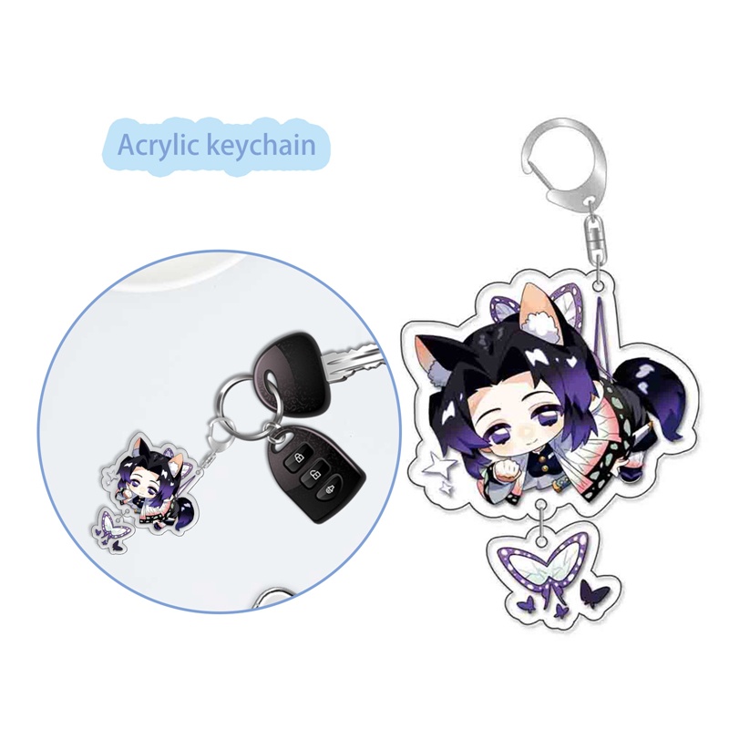 Móc Chìa Khóa Bằng acrylic Họa Tiết Hoạt Hình demon slayer kimetsu no yaiba tanjiro kamado