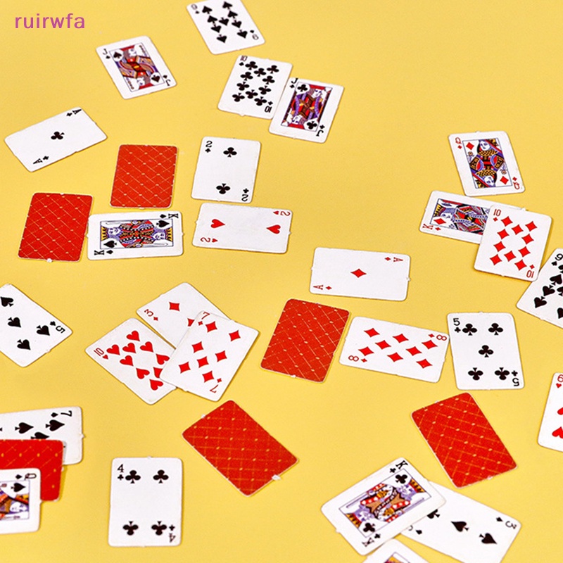 Ruirwfa 1 Bộ Thẻ Bài poker mini Đeo Ngón Tay Siêu Nhỏ Sáng Tạo Dễ Thương Mang Đi Du Lịch Tiện Lợi Mới