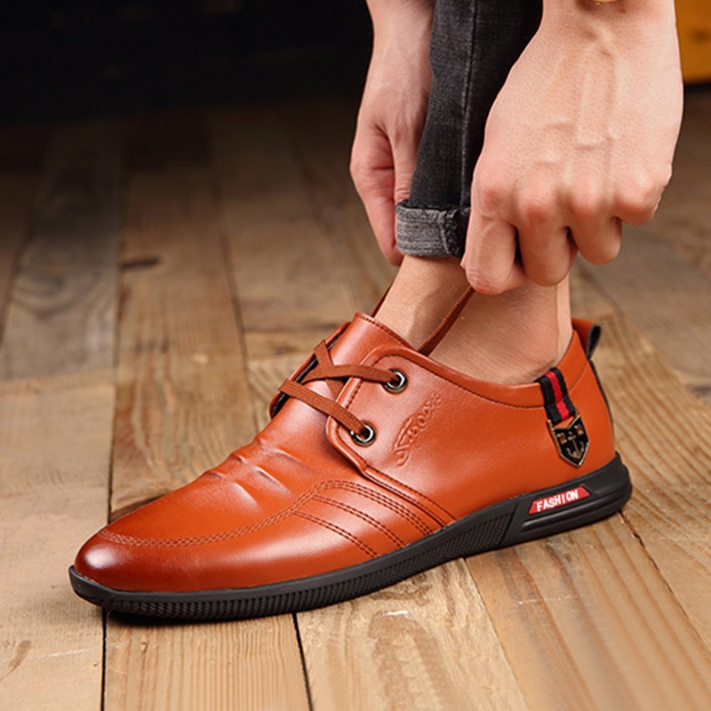 Mềm Giày Da Lót Nhung Đế Dày Cột Dây Kiểu Công Sở Thời Trang Xuân Thu 2023 Cho Nam