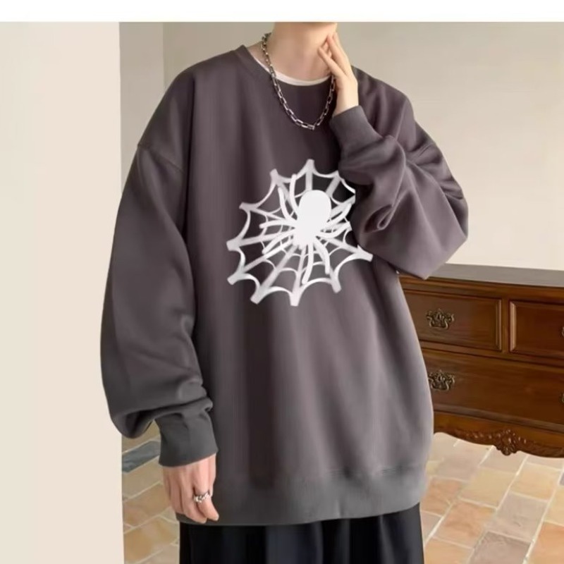 Áo sweater Dáng Rộng In Chữ Nhện Cá Tính Cho Nam