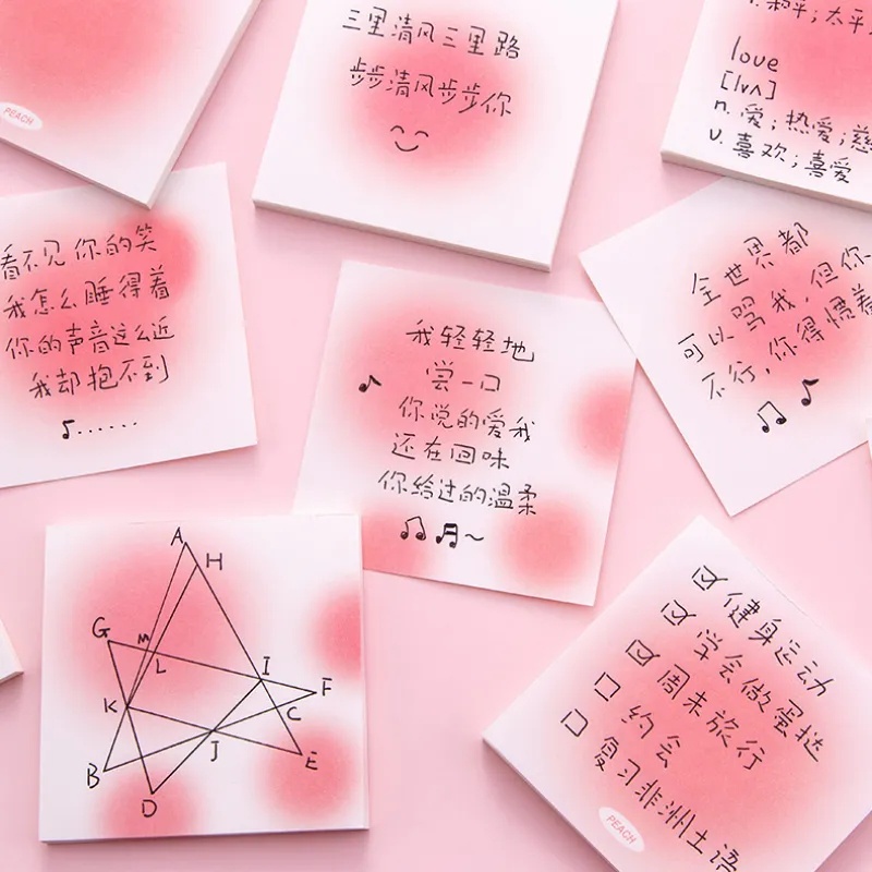 Bộ 20 / 50 / 80 Tờ Giấy Ghi Chú Màu gradient Dễ Thương