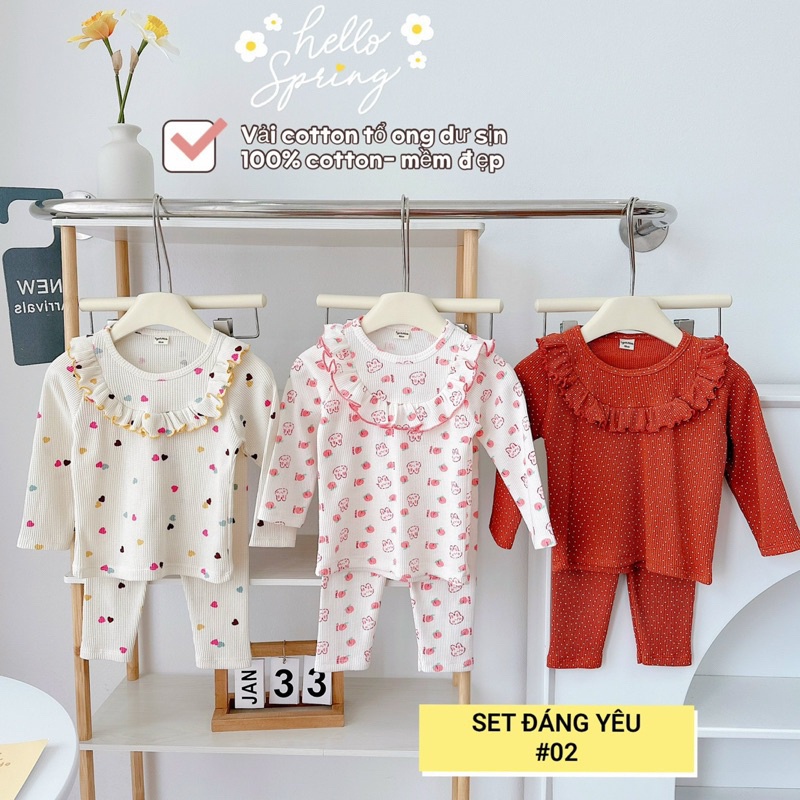 BỘ BÈO SIÊU XINH CHO BÉ, BỌ DÀI TAY THU ĐÔNG CHO BE GAI