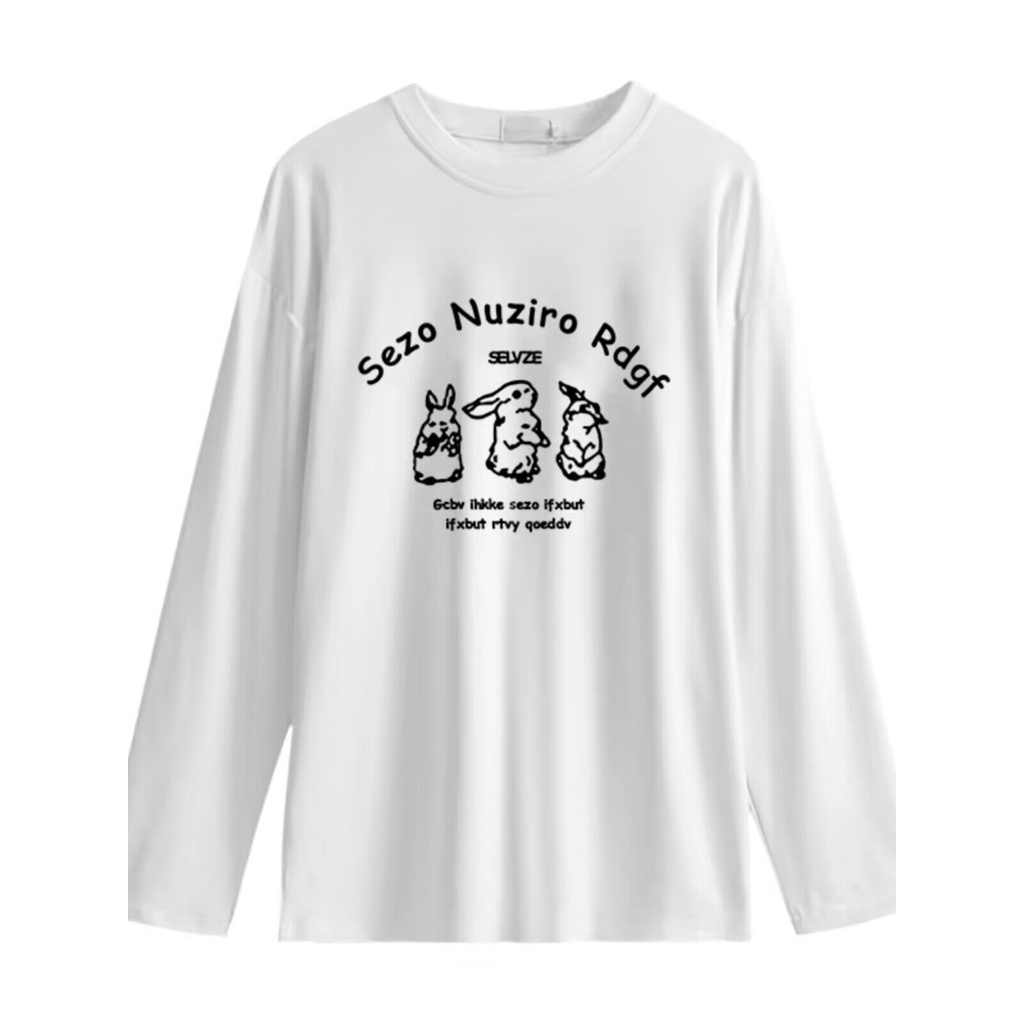 HIIXIIVI Áo Thun 100% cotton Tay Dài Dáng Rộng Phong Cách Hàn Quốc Thời Trang Cho Nữ