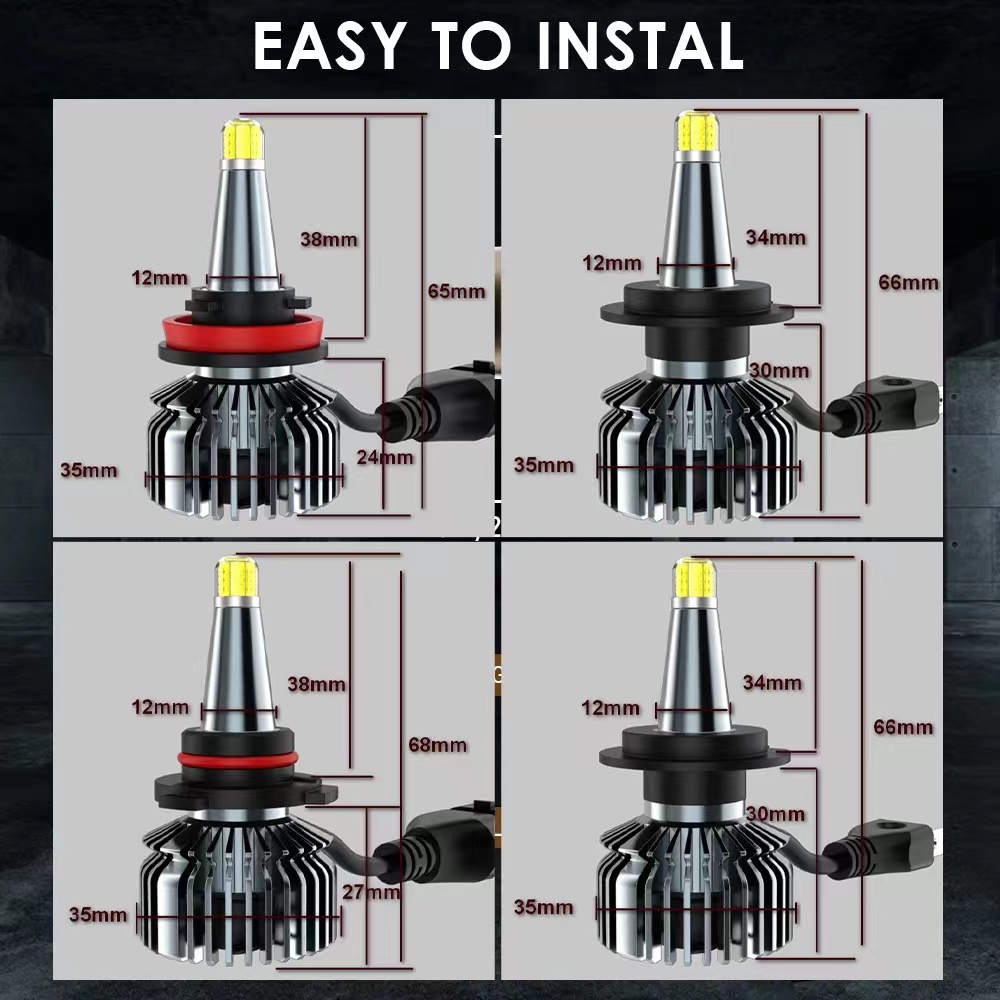 2 Đèn Pha Ô Tô 360 Độ led h7 22000lm h1 h11 h9 h8 h3 9005 hb3 9006 hb4 9012 H2 d1s d2s d3s d4s 6000k 12v