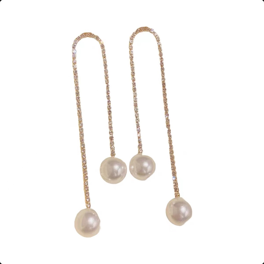 Khuyên Tai Dáng Dài Đính Hạt Ngọc Trai Thanh Lịch Mới Cho Nữ