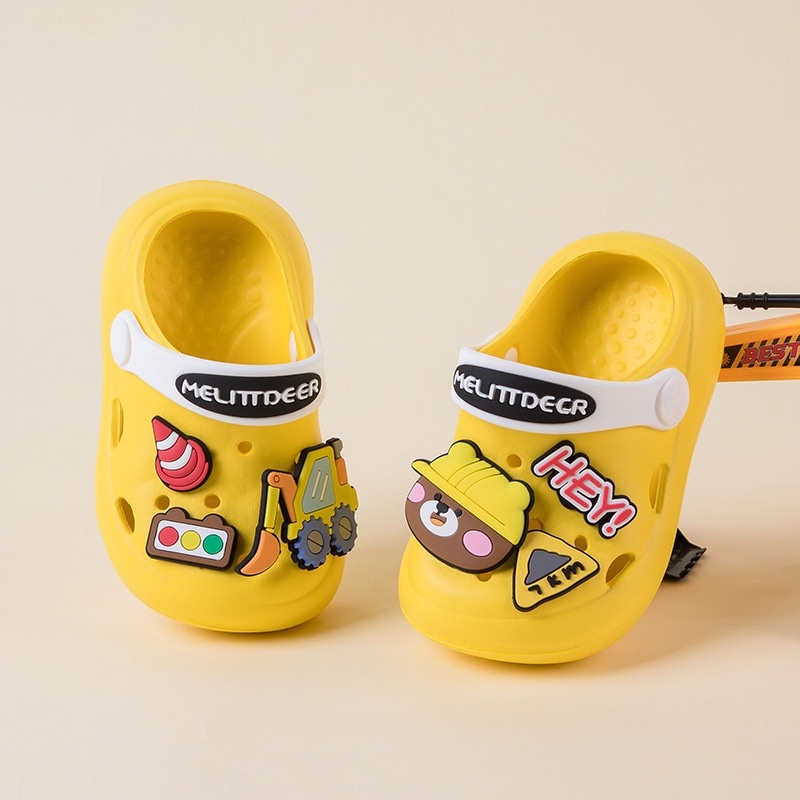 AYUER Xăng đan crocs Đế Mềm Họa Tiết Gấu Hoạt Hình Dễ Thương Cho Bé Trai Và Gái