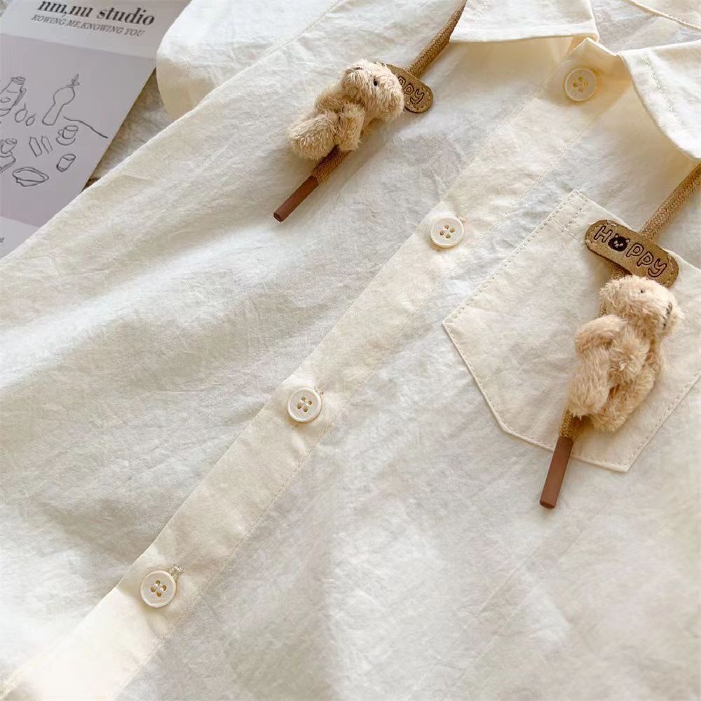 Bộ Áo Liền Quần Tay Ngắn In Hình Gấu Dễ Thương Thời Trang Mùa Hè 2023 Cho Bé