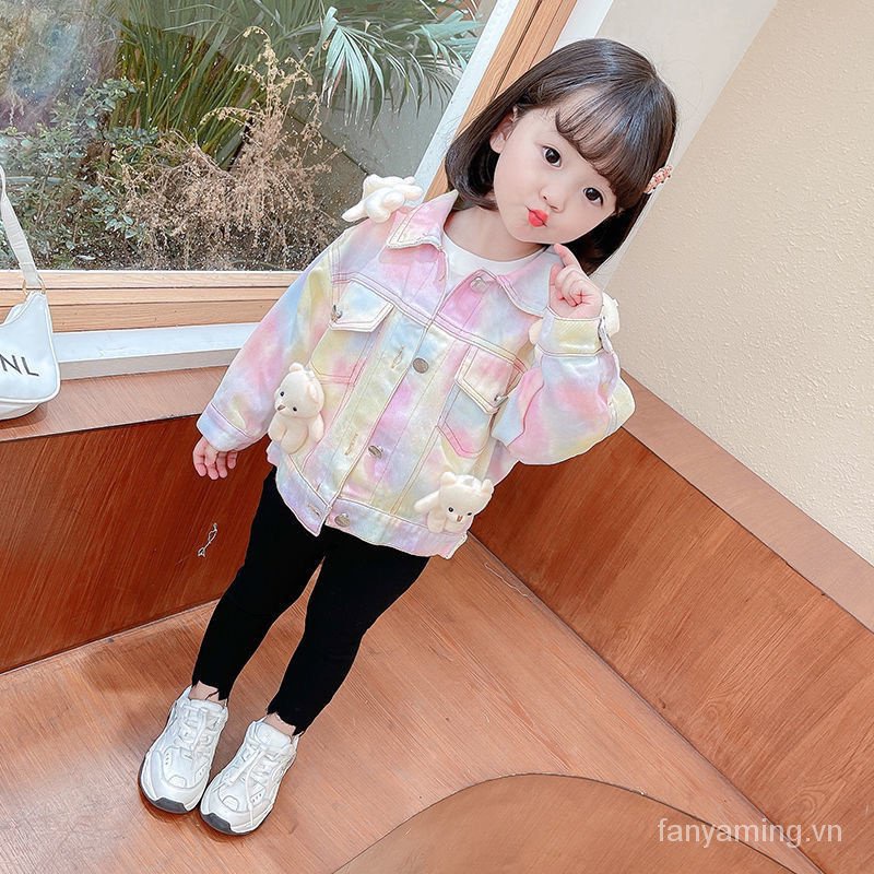 Áo Khoác denim 3 Lớp Phong Cách Thời Trang Mới Mùa Thu Dành Cho Bé Gái 1-9 Tuổi
