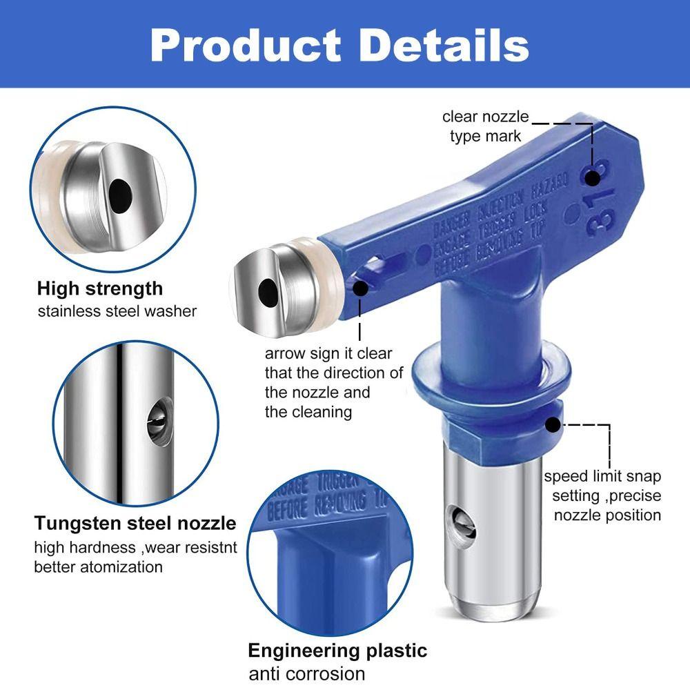 Muvako Đầu Phun Sơn Bằng Thép Bền Bỉ Có Thể Đảo Ngược 211 / 313 / 415