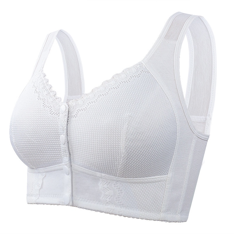 Áo Ngực cotton Mềm Mỏng Cài Khóa Trước Phối Ren Có Gọng Thép Kích Thước 36-58 Thời Trang Cho Nữ