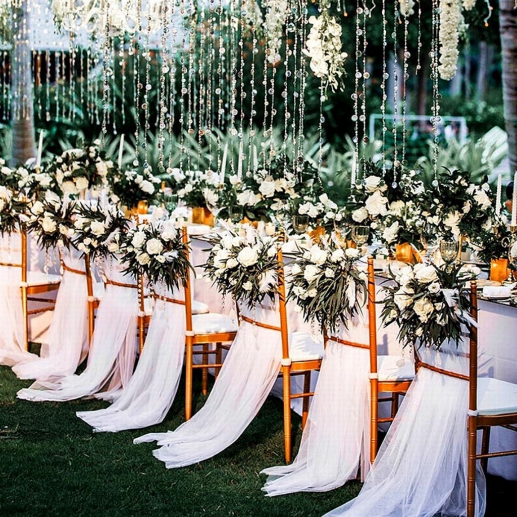 10m Vải Voan organza Không Nhăn Dùng Trang Trí Bàn Tiệc Cưới Phong Cách retro