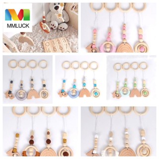 Mmluck Đồ Chơi Tập gym Khung Giường Ngủ Đính Hạt Gỗ Hình Thỏ Dễ Thương Cho Bé